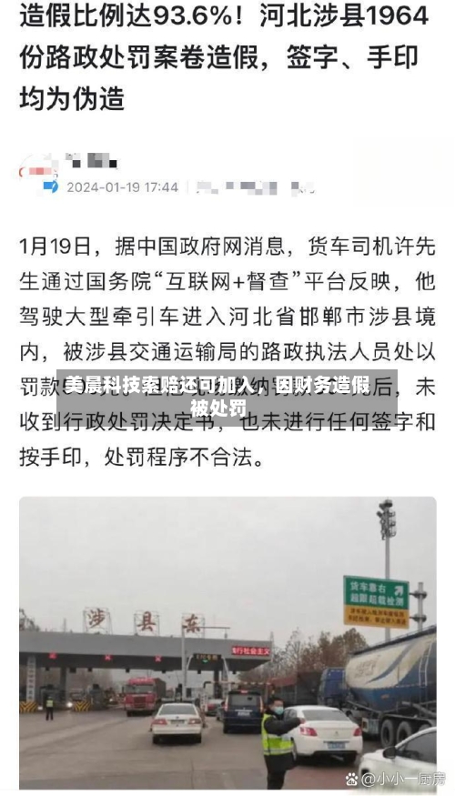 美晨科技索赔还可加入，因财务造假被处罚-第3张图片