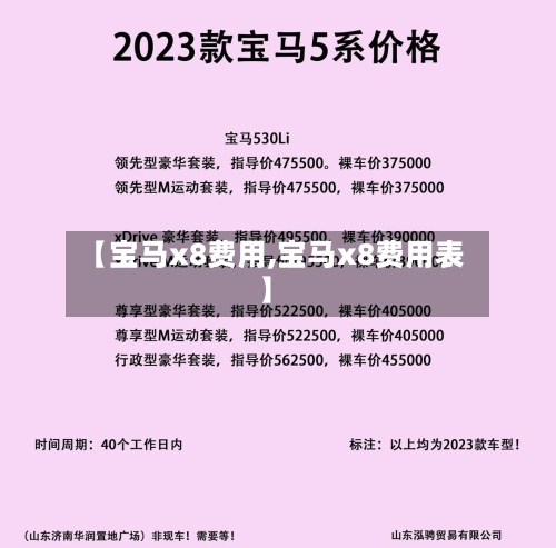 【宝马x8费用,宝马x8费用表】