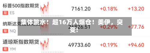 集体跳水!超16万人爆仓!美伊,突变!