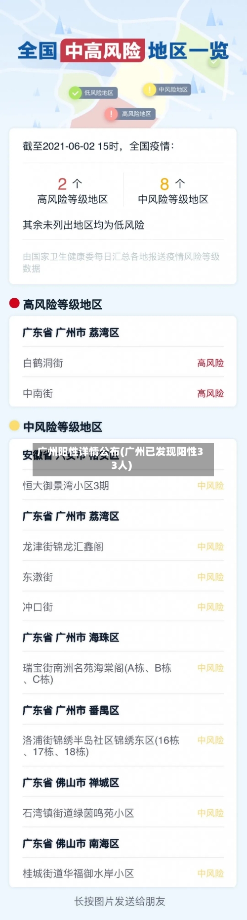 广州阳性详情公布(广州已发现阳性33人)